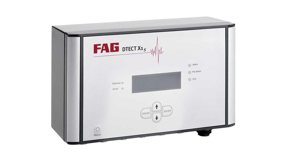 FAG DTECT X1 s è un sistema online flessibile per il monitoraggio di componenti ed elementi rotanti nell’industria delle macchine e degli impianti.